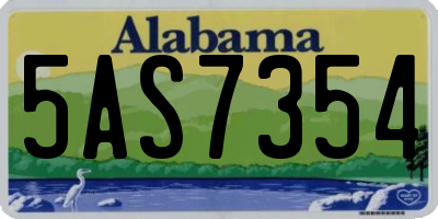 AL license plate 5AS7354