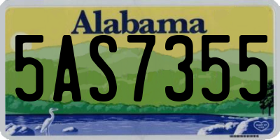 AL license plate 5AS7355