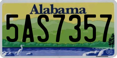 AL license plate 5AS7357