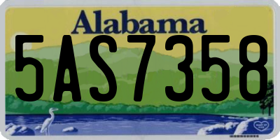 AL license plate 5AS7358