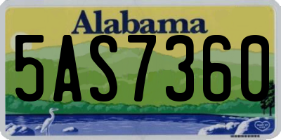 AL license plate 5AS7360