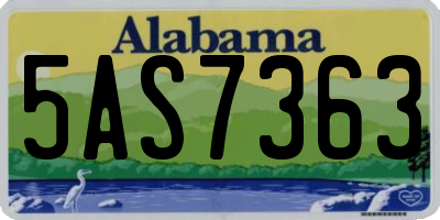AL license plate 5AS7363