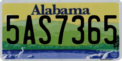 AL license plate 5AS7365