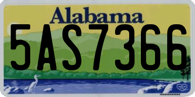 AL license plate 5AS7366