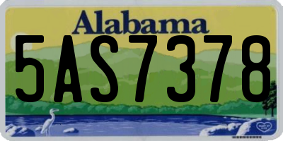 AL license plate 5AS7378