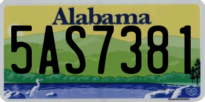 AL license plate 5AS7381