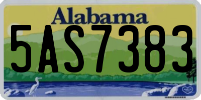AL license plate 5AS7383