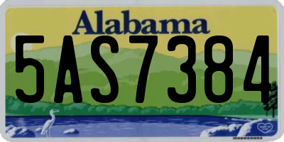 AL license plate 5AS7384