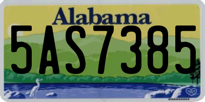AL license plate 5AS7385
