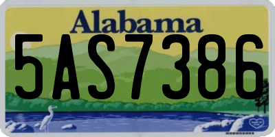AL license plate 5AS7386