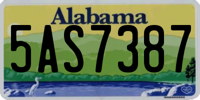AL license plate 5AS7387