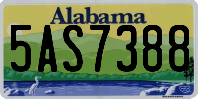 AL license plate 5AS7388