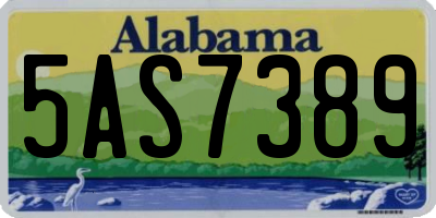 AL license plate 5AS7389
