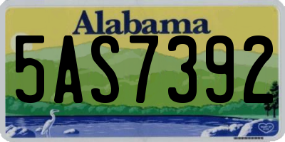 AL license plate 5AS7392