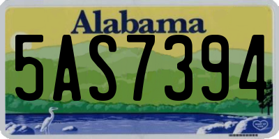 AL license plate 5AS7394