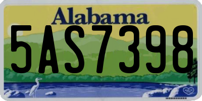 AL license plate 5AS7398