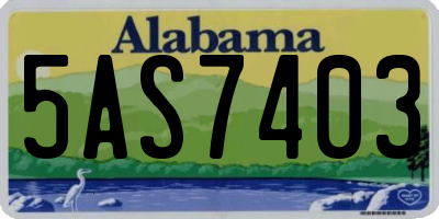 AL license plate 5AS7403