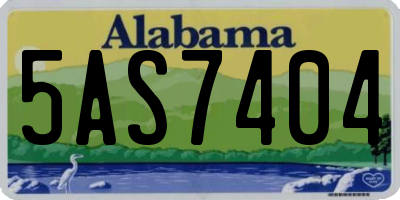 AL license plate 5AS7404