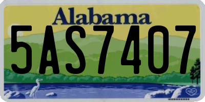 AL license plate 5AS7407