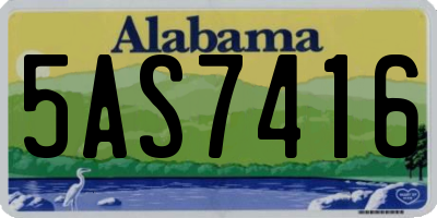 AL license plate 5AS7416