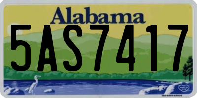 AL license plate 5AS7417