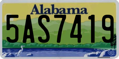 AL license plate 5AS7419