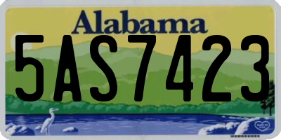AL license plate 5AS7423