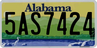 AL license plate 5AS7424