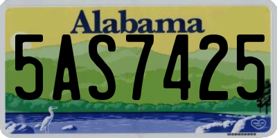 AL license plate 5AS7425