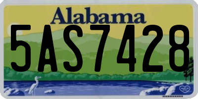 AL license plate 5AS7428
