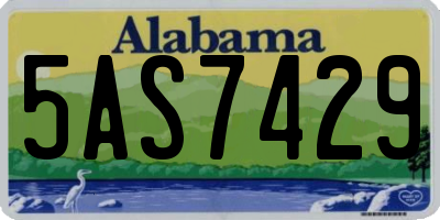AL license plate 5AS7429
