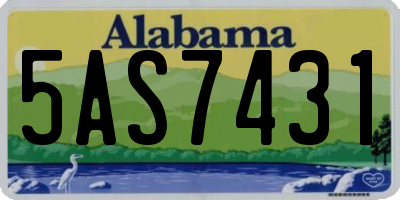 AL license plate 5AS7431