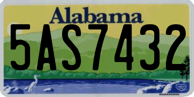 AL license plate 5AS7432