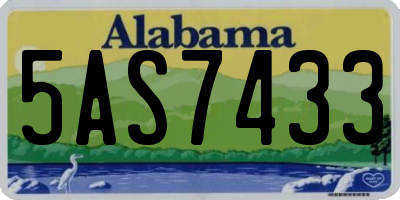 AL license plate 5AS7433
