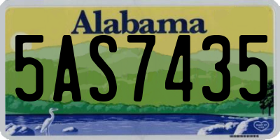 AL license plate 5AS7435