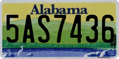 AL license plate 5AS7436