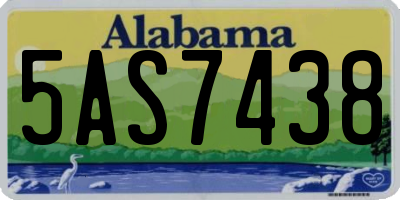 AL license plate 5AS7438