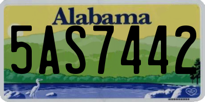 AL license plate 5AS7442