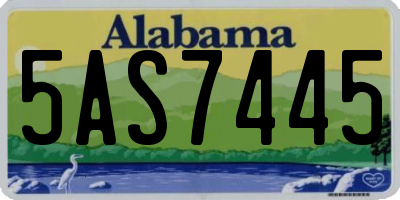 AL license plate 5AS7445
