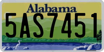 AL license plate 5AS7451