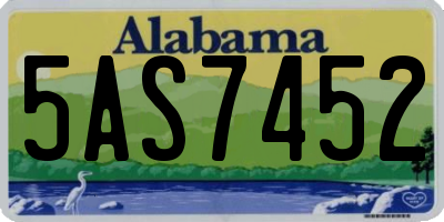 AL license plate 5AS7452