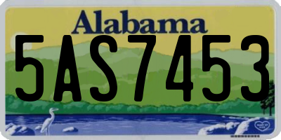 AL license plate 5AS7453