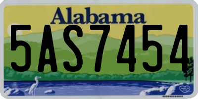 AL license plate 5AS7454