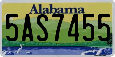 AL license plate 5AS7455
