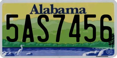 AL license plate 5AS7456