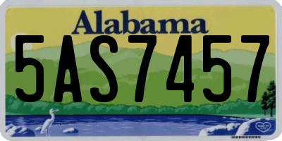 AL license plate 5AS7457
