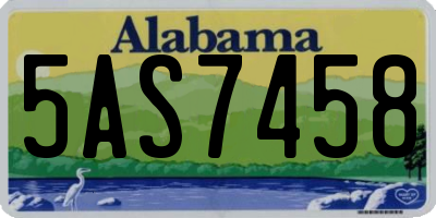AL license plate 5AS7458