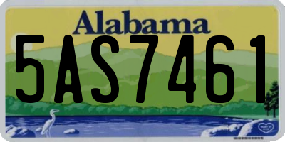 AL license plate 5AS7461