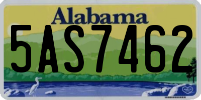AL license plate 5AS7462
