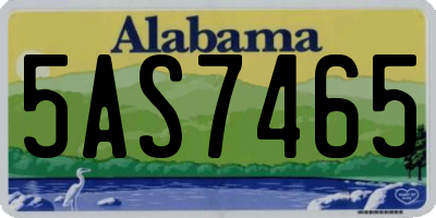 AL license plate 5AS7465